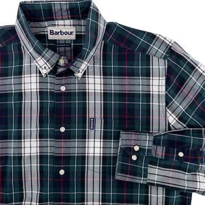 Barbour Men's Medium Highland Check 9 Tailored Shirt Long Sleeve Green Tartan